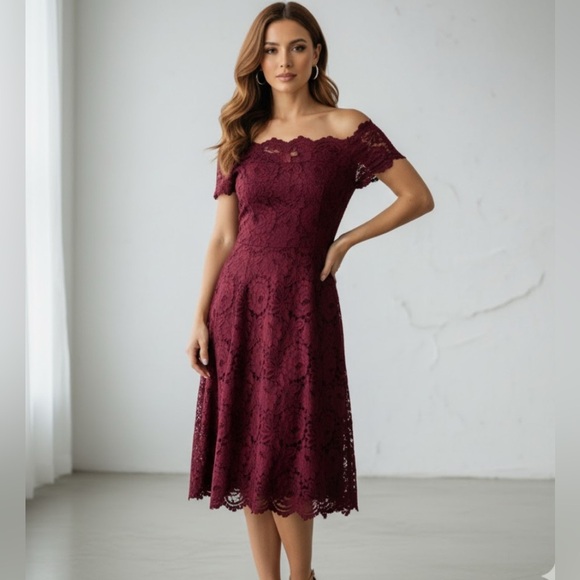 NWT - Le Chateau Lace Off-Shoulder Dress – Size 2 - Picture 1 of 14